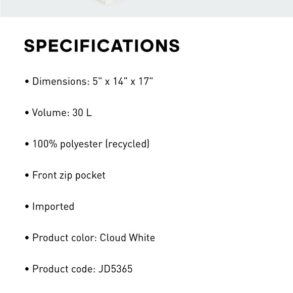 Adidas Cream Graphic Tote Bag - Picture 5 of 7